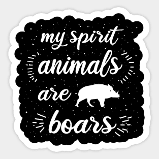 My spirit animal wild boar design vintage fan Sticker